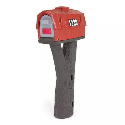 Rustic Barn Burnt Red/Espresso Post Mount Mailbox Front & Back Magnetic Doors • $118.11