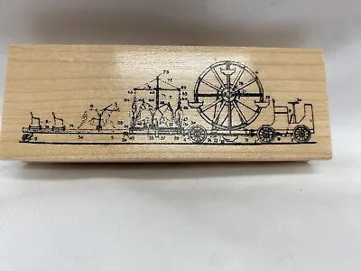Club Scrap Ferris Wheel Train Circus Wood Rubber Stamp Limited Edition NEW • $7.95