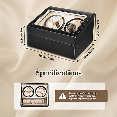 4+6 Luxury Automatic Rotation Watch Winder Leather Storage Case Display Box Gift • $59.01