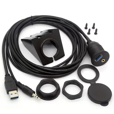 BSHTU USB 3.0 Flush Mount Cable - USB 3.0 And 3.5mm Aux Extention Mount Flush • $14.09