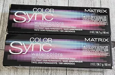 Matrix Color Sync Watercolors Berry Violet 2oz Lot Of 2 Demi Permanant Color • $24.99