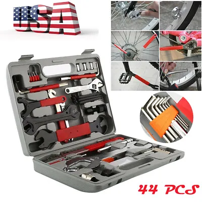 44PCS Professional Complete Bike Repair Tools Tool Kit Set Home Mechanic Cycling • $35.20