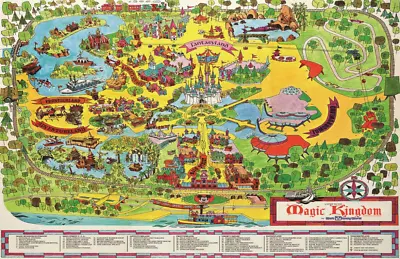 Mid-70s Magic Kingdom Map 11x17 Poster Print WDW Disney • $17.99