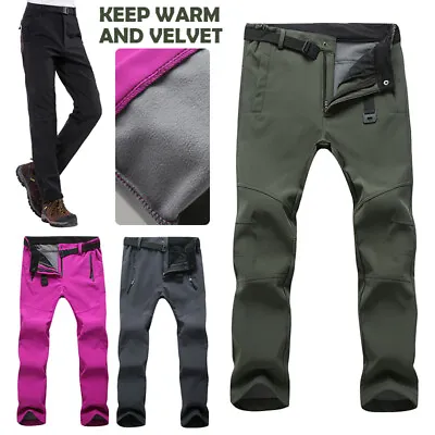 Windproof Waterproof Thick Fleece Thermal Trouser Tactical Hiking Warm Pants • £18.99