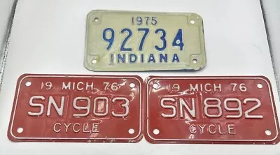 Vintage Motorcycle  License Plates Lot Of 3 • $18.80