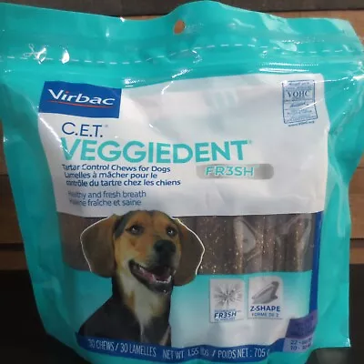 C.E.T. Veggiedent Fr3sh Tartar Control Chews For Medium Dogs - 30 CHEWS • $22.95