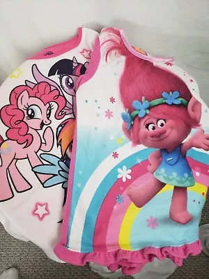 Lot Of 2 Girl Pink Pajamas Sets Trolls And My Little Pony Sz 10-12 • $19.99