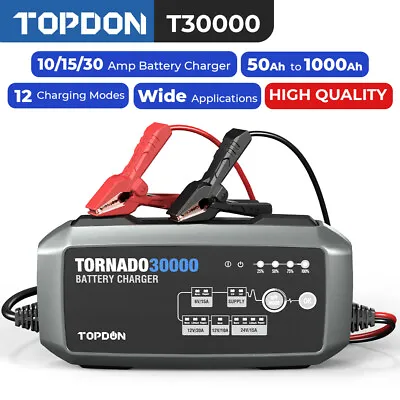 TOPDON 24 /12 Volt Car Or Truck Wheeled Automotive Battery Fast Charger Jump US • $289