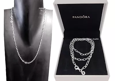 NEW 100% Authentic PANDORA 925 Silver Logo Link Chain Necklace 399410C00 • $63.75