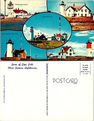 Massachusetts Cape Cod Chatham Highland Nauset Race Point Lighthouse Postcard • $9.89