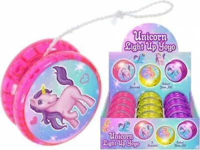 LIGHT UP UNICORN YoYo Children Fun Girls Christmas Bag Filler Travel Pocket Toy • £4.99