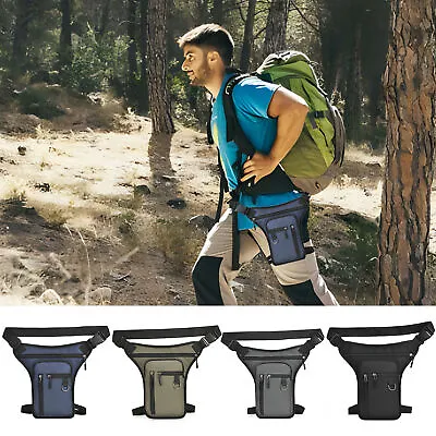 Motorcycle Rider Tactical Waist Drop Leg Thigh Bag Outdoor Hip Belt Fanny Pack • $22.74