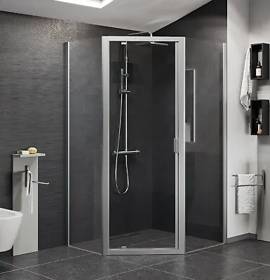 £600 • Buy Pentagonal Lunes90 Bathroom Shower Glass Screen 2 Fixed Panels & Adjustable Door