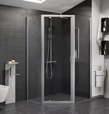 £600 • Buy Pentagonal Lunes90 Bathroom Shower Glass Screen 2 Fixed Panels & Adjustable Door