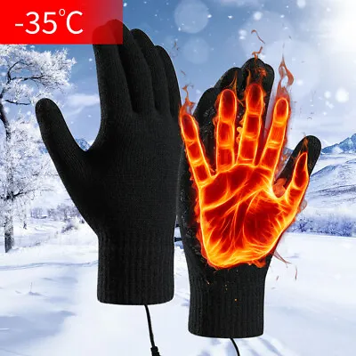 USB Electric Heated Gloves Winter Warm Non-Slip Touch Screen Bike Cycling USA • $13.32