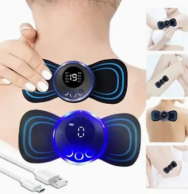 Portable Mini Electric Neck Back Massager Patch Stimulator • $8.99