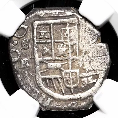 Colonial Era Spain. Philip IV 1621-1667. Silver Cob 2 Reales Seville NGC AU50 • $500