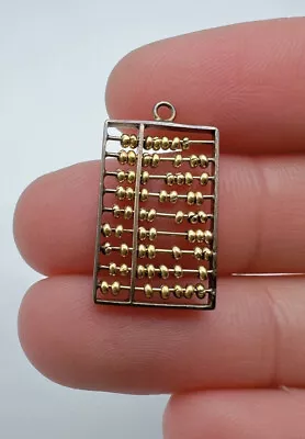 Vintage 9k/375 Gold Abacus Calculator Pendant Charm  • $125