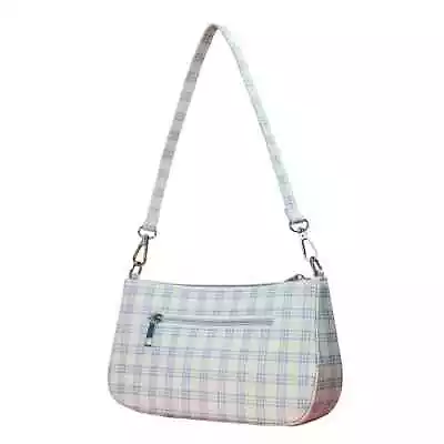 £9.99 • Buy Ladies Canvas Handbag Smart Compact Retro Style Bag Plaid White