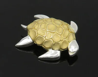 925 Sterling Silver - Vintage Two Tone Sea Turtle Animal Motif Pendant - PT18512 • $45.10