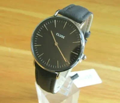 Brand New Ladies Cluse Watch Black Dial Stainless Steel Case Black Leather Strap • $132.65