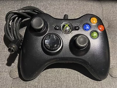 Microsoft Xbox 360 Wired Controller Black Tested Genuine Video Game • $19.99