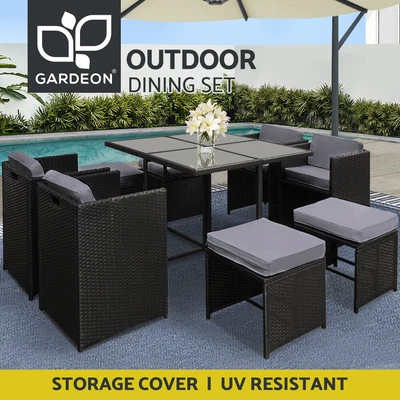 $897.55 • Buy Gardeon 9 PCS Outdoor Dining Set Patio Furniture Wicker Garden Lounge Setting