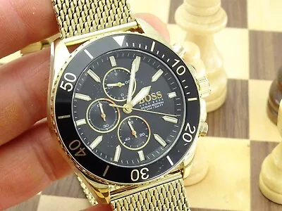 HUGO BOSS OCEAN EDITION Men's 45mm Designer Chronograph Mesh Bracelet Wristwatch • £4.99