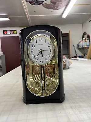 Rhythm Clock Mantel Anniversary Quartz Modern Moving Time Mid Century Office • $51