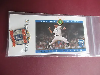 1968 DETROIT TIGERS Denny McLain 31 Win Season Pin Card Tiger Stadium Promo • $5.99