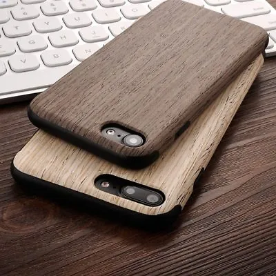 For IPhone XS Max 8 7 6S XR Ultra-Thin Natural Real Wooden Print Soft Cover Case • £5.75