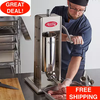 11 Lb. Vertical Manual Commercial Sausage Stuffer W/ Stainless Steel Funnels  • $171.99