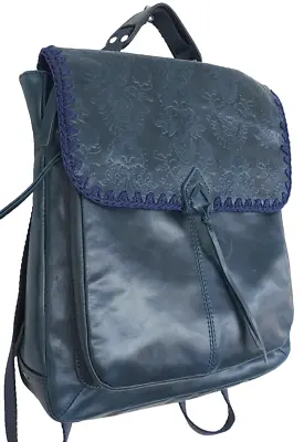 The Sak Backpack Shoulder Bag Indigo Blue Vintage Leather Ventura Med 12wx13h • $54.99