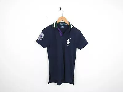 Ralph Lauren Wimbledon Tennis 2014 Polo Shirt Blue AUTHENTIC Rare Size XXS • £16.49