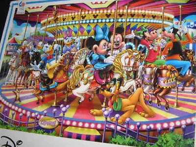 Ceaco DISNEY CAROUSEL Mickey Minnie Goofy 2000 Piece Jigsaw Puzzle COMPLETE • $9