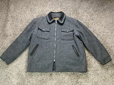 Woolrich Jacket Large Large Heavy Wool Lined Talon Zipper Vintage 70s 25058 • $55