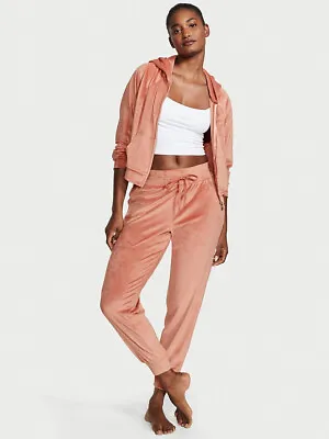 Victoria's Secret ML TRACKSUIT SET Zip Hoodie+jogger Pants CANYON ROSE VELOUR • $119.99