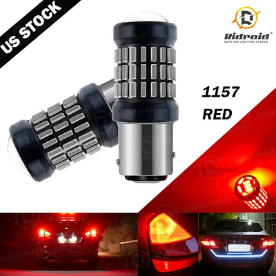 2X 1157 LED Strobe Flashing Safety Brake Stop Tail Parking Light Bulb Bright Red • $12.99