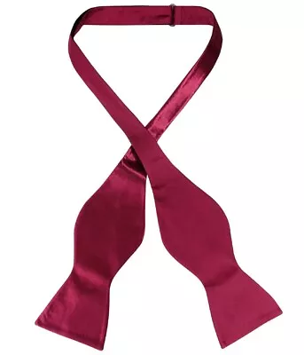 Biagio SELF TIE Bow Tie Solid BURGUNDY Color Mens BowTie • $12.95