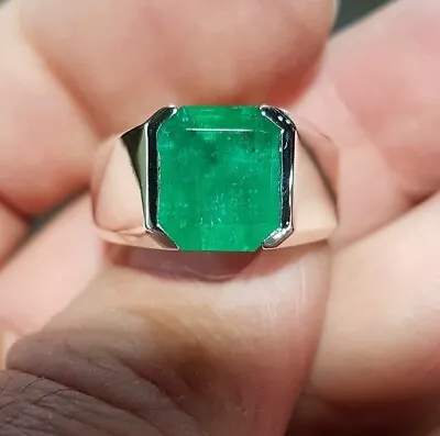 Natural Emerald Ring 925 Sterling Silver Men's Ring For Special Occasion's. • $175