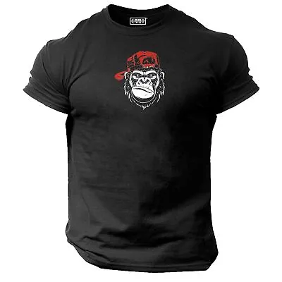 Cool Gorilla T Shirt Gym Clothing Bodybuilding Training Workout Exercise MMA Top • £10.99