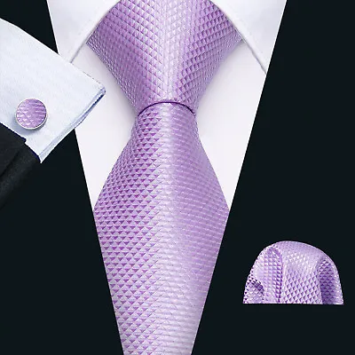 Men's Striped Ties 100 Colours Silk Woven Necktie Set Handkerchief Cufflinks • $11.99