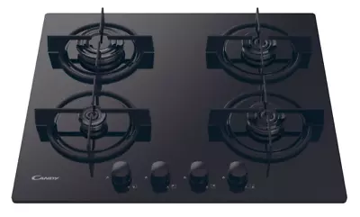 £139.99 • Buy Candy 'Timeless' CVW6BB - 60cm 4 Burner GAS On GLASS -  Black Glass