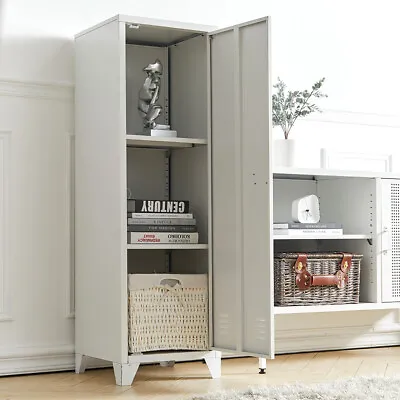 Home Office Metal Filing Cabinet 2/3 Tier Shelf Locker Storage Cupboard Bookcase • £65.95