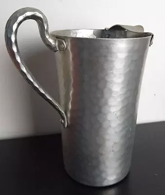 Vintage Hand Forged Everlast 9  Metal Hammered Aluminum Pitcher #983 W/Ice Guard • $17