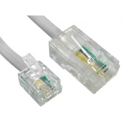 10m White RJ11 To RJ45 Cable For ADSL Modem To BT VDSL NTE VTE Wall Faceplate • £9.95