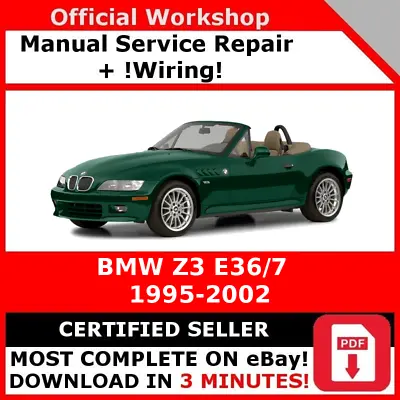 Factory Workshop Service Repair Manual Bmw Z3 E36/7 1997 - 2002 • $17.52
