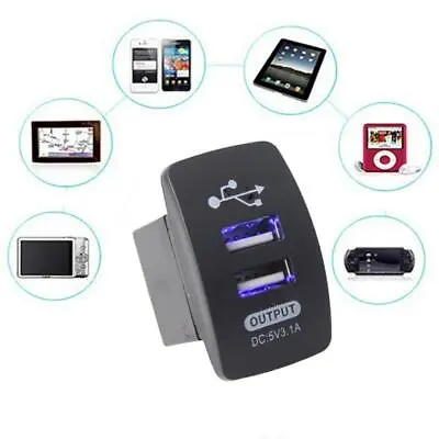 Blue LED 12/24V 3.1A Car Dual USB Phone Charger Port Socket Kit For Power Supply • $12.91