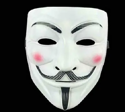 Halloween Cosplay Costume 2PCS Of V For Vendetta White Mask Fawkes Anonymous • $7.59