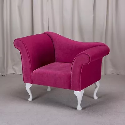 37  Chaise Chair Occasional Seat Pimlico Fuchsia Fabric And Queen Anne Legs  • £395